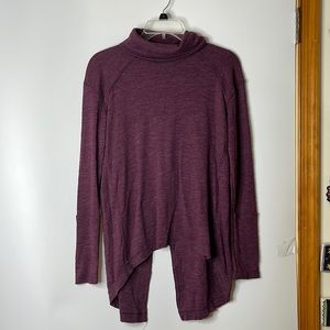 We The Free Women’s Cowl Neck Knit Top Purple Open back S SMALL